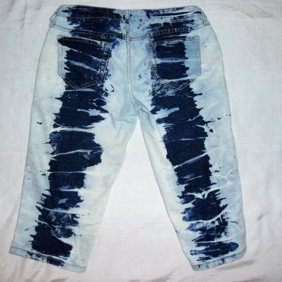 Tie Dye Capris Jeans Sz 7 - Picture 3 of 7